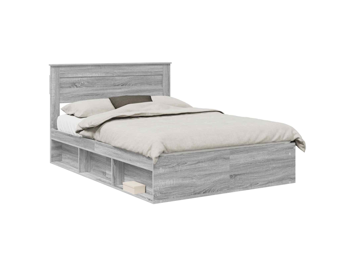 Estrutura da Cama com Cabeceira Cinza Sonoma 160x200 cm MAISON EXCLUSIVE