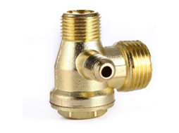 Válvula de Retenção Unidirecional, 3 Portas, Bronze, para Compressor de Ar, 1/8'' x 3/8'' x 1/2''