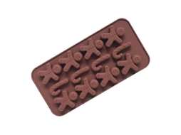 Molde de Silicona para Chocolate Figura Hombre de Jengibre Bastón de Caramelo para Galletas Tartas Diy Fiesta 3 Piezas