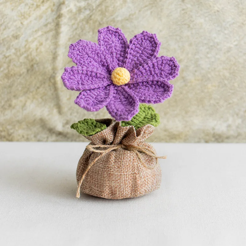 Plantas Fofas Em Vasos De Crochê Com Flores