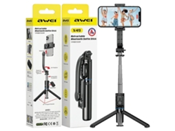 Awei Selfie Stick X49 Monopé Para Iphone 6 7 8 X Para Samsung S22 Alcance 1m