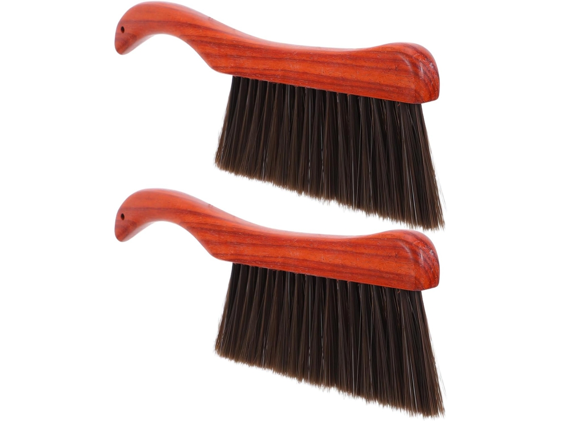 Conjunto De 2 Escovas Para Limpeza De Lareira Com Cabo Ergonômico De Madeira E Cerdas.