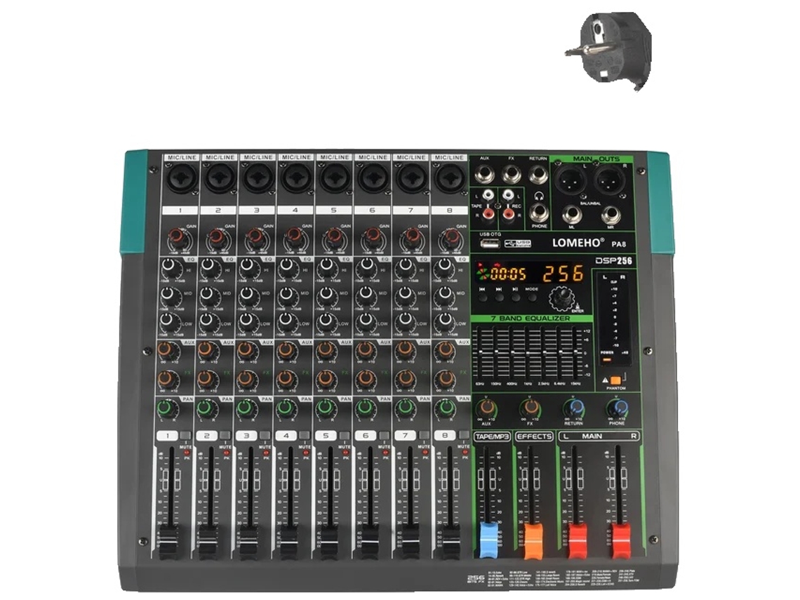 Console De Mixagem, Conectividade Bluetooth, 256 Efeitos Digitais, 8 Canais Eu Plug