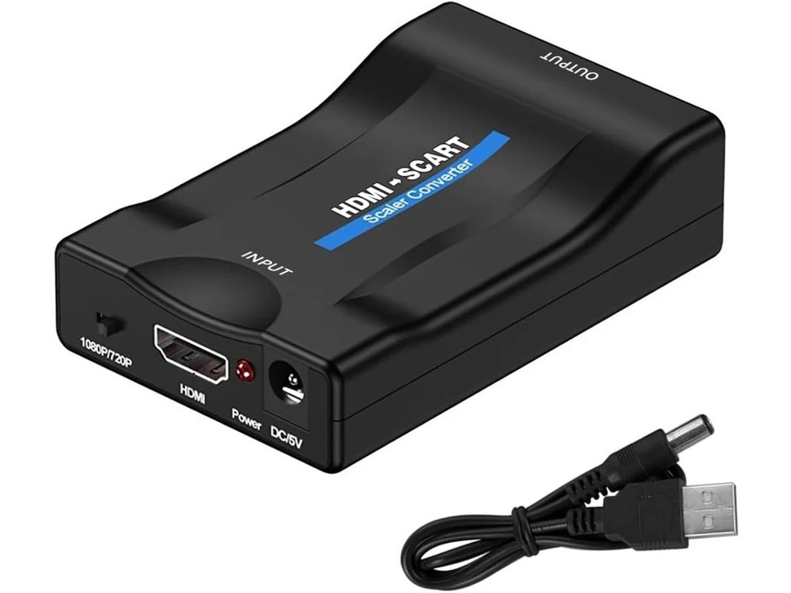 Conversor Hdmi Para Scart Adaptador Entrada Hdmi, Saída Euroconector Compatível Pal/ntsc Funciona Em Hdtv, Stb, Vhs, Xbox, Ps4, Dvd Yizhood