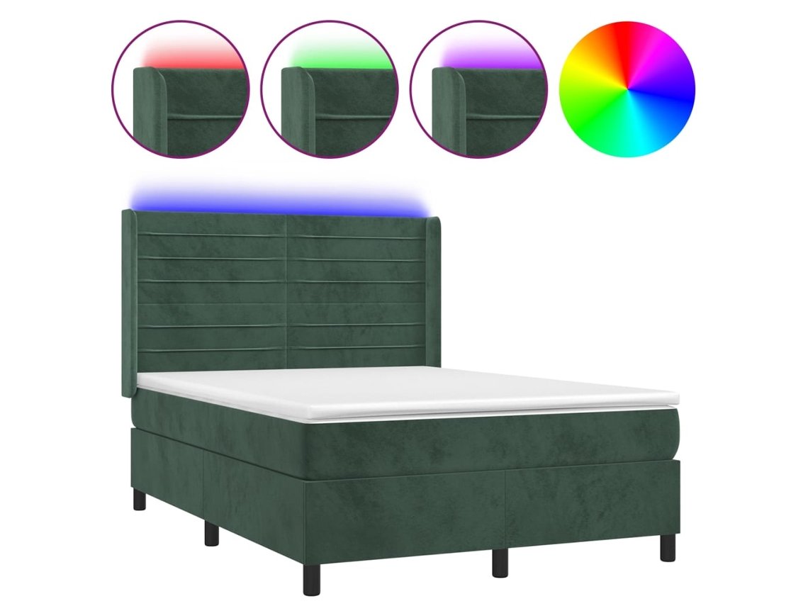 Box Spring Bed, Box Spring Beds Vidaxl Verde Veludo (140 X 200 Cm)