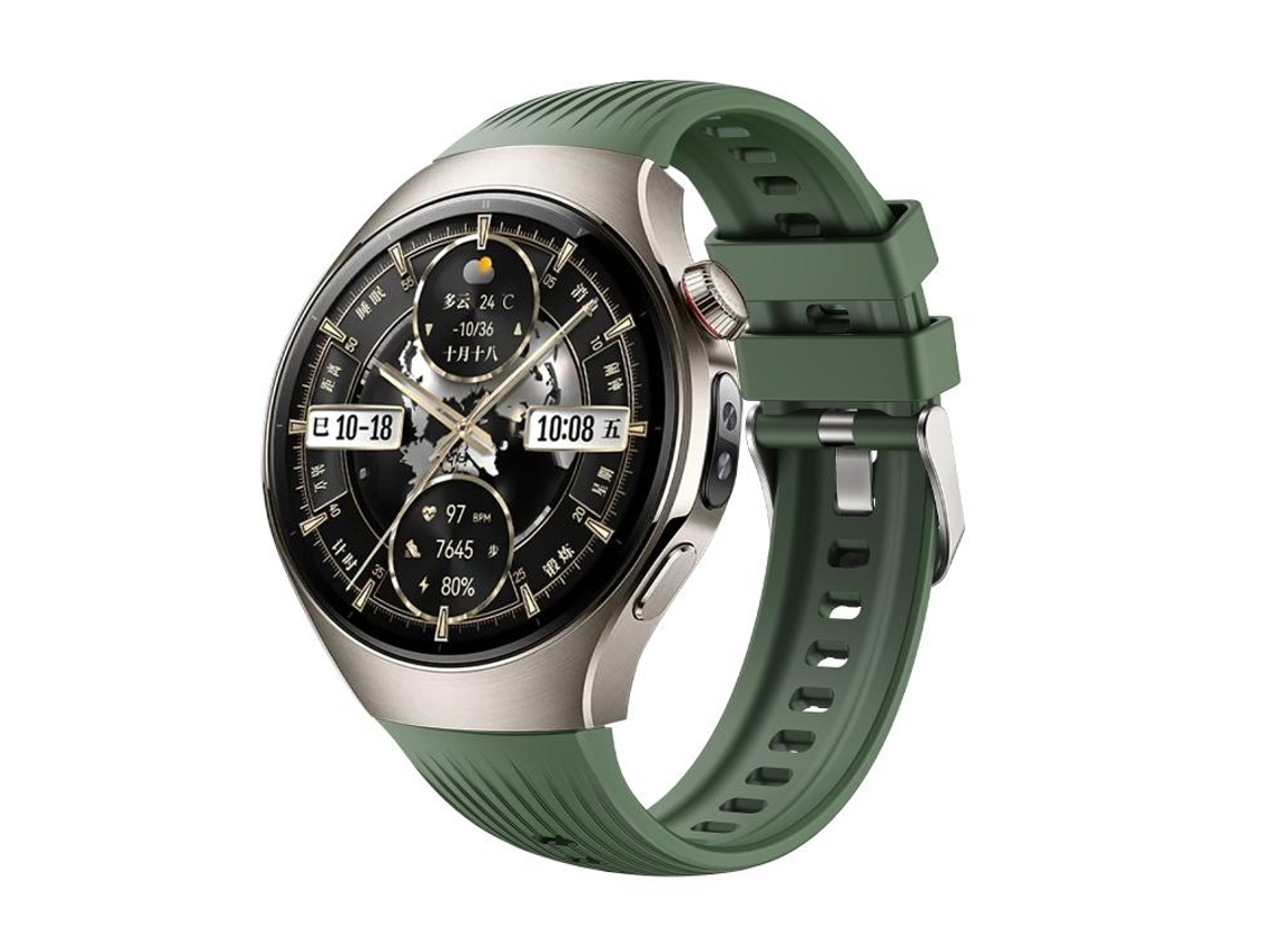 Bracelete para Huawei Watch 5 Silicone Vertical com Fivela de Aço Prate Verde Selvagem XIAOMOYU (46mm)