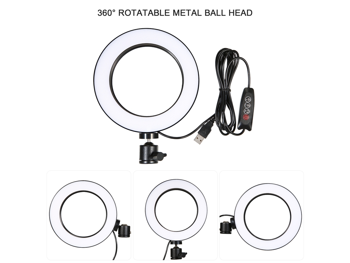 Luz Anular Led 3 Modos Brilho Suporte Celular Stream Selfie S/MARCA