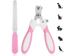 Cortador de Unhas Safe Pet Aço Lixa Profissional Rosa