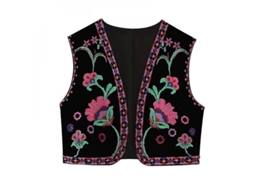 2026-chaleco Vintage Para Mulher Com Bordado Floral Estilo Étnico Curto De Verão Poliéster M Estilo-1