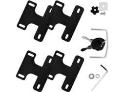 Conjunto de 4 Grampos Preto Ferro para Racks Superiores de Carros, Acessórios Resistentes.