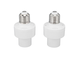 2pcs tomada de lâmpada inteligente E27 sem fio controle por voz branco 100v‑250v