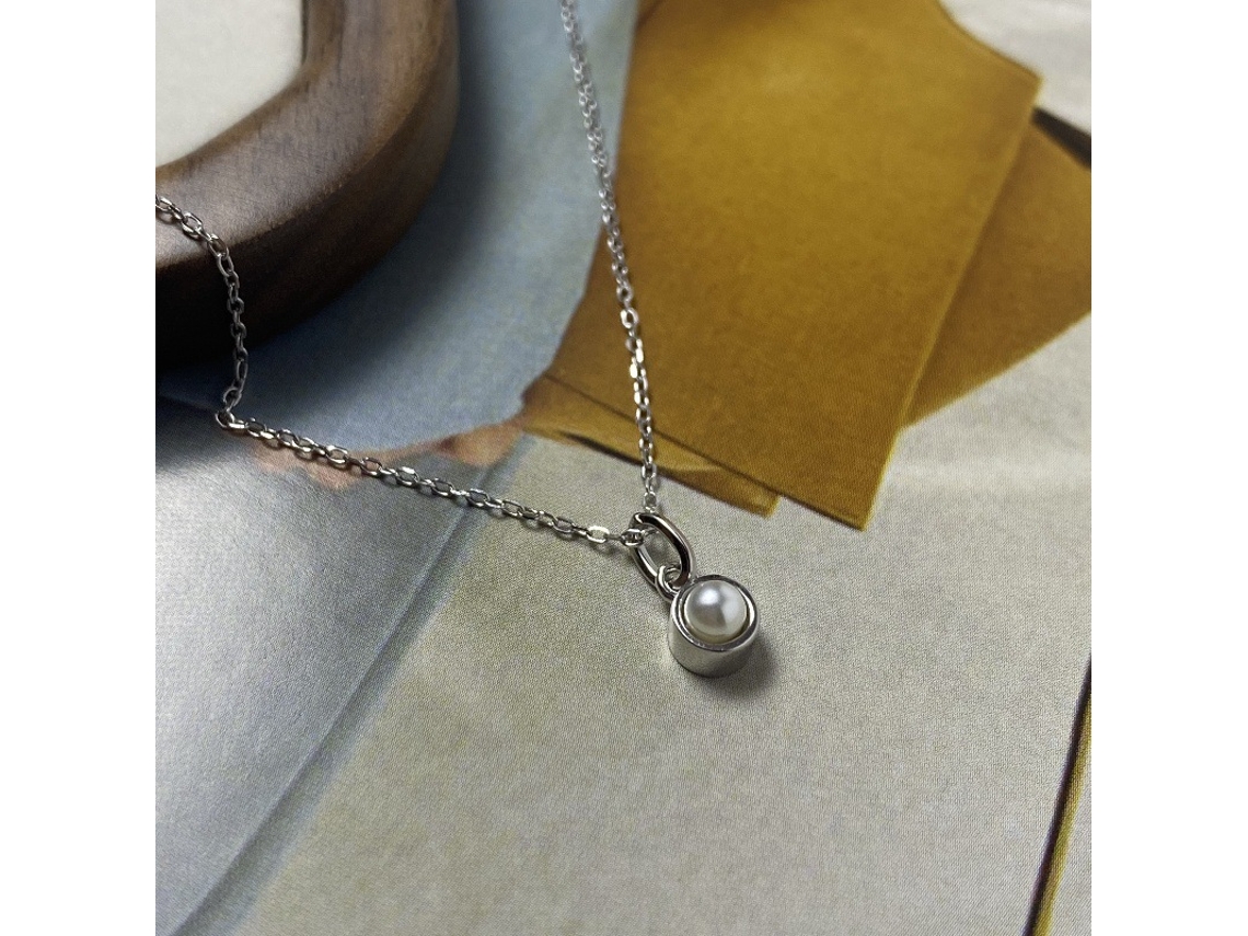 Pingente de Mini Pérola em Prata de Lei 925 , Requintado e Luxuoso. MDUG (ouro Branco)