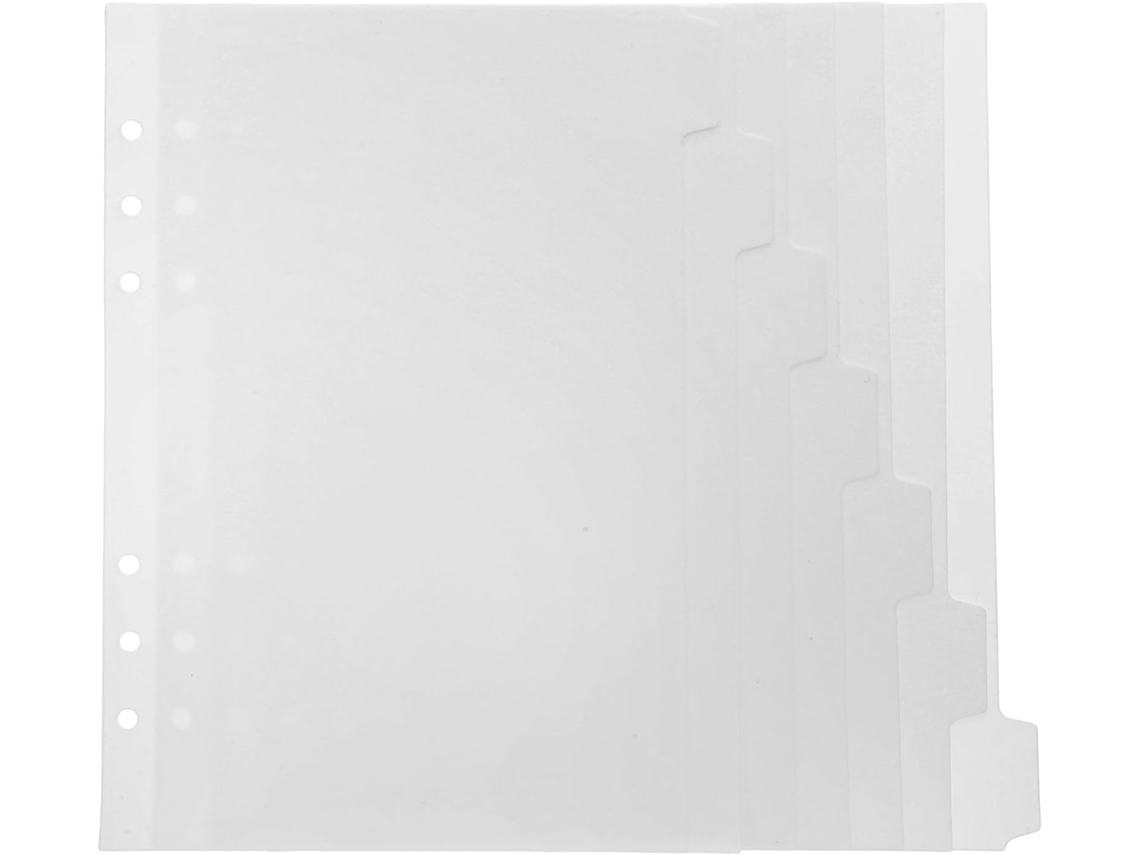 Divisórias de plástico PP branco para arquivos, divisórias de índice criativas e delicadas, 2 blocos para organização.