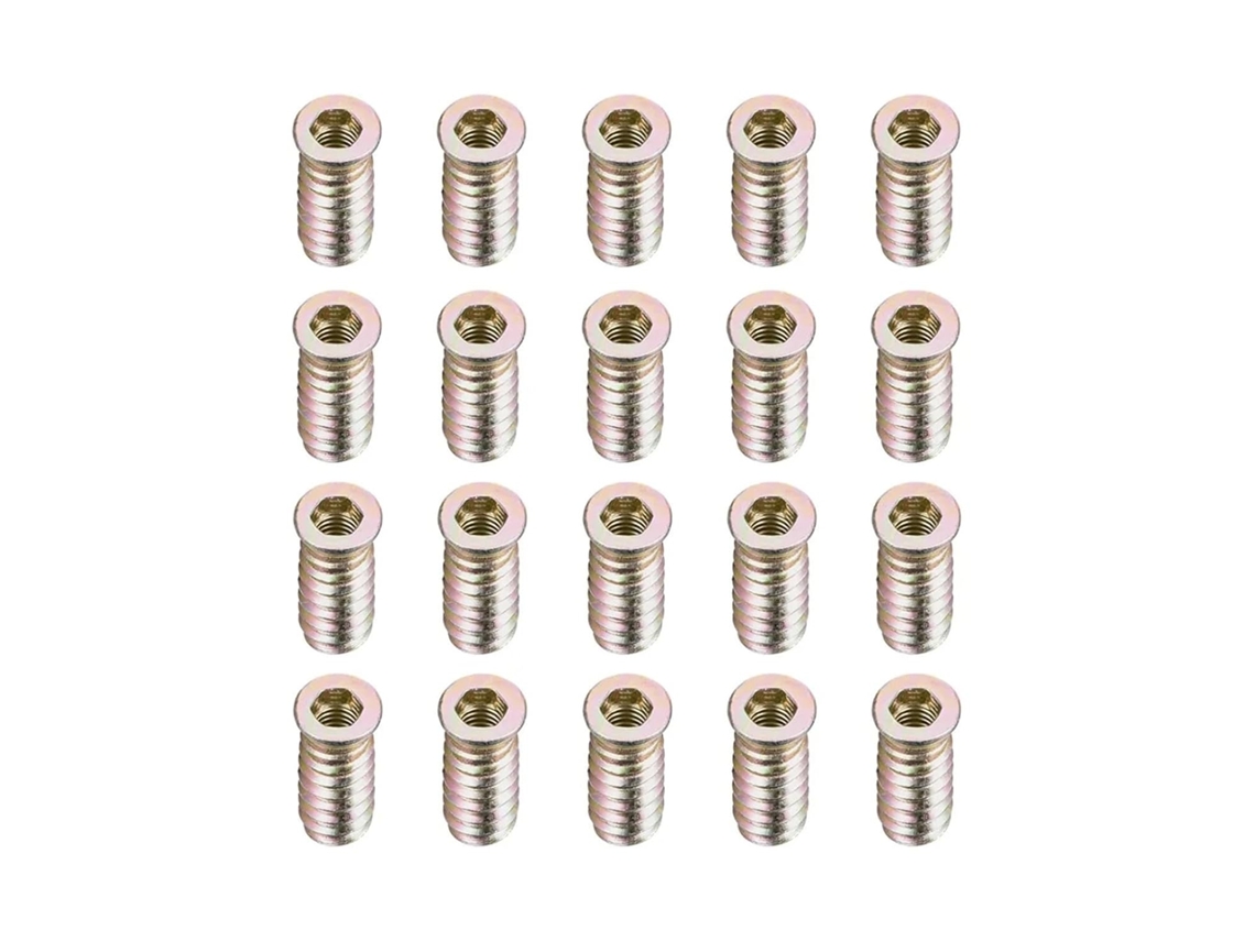 20 Porcas De Inserção Roscadas M6, Conector Sextavado De 10mm 13mm 15mm 17mm 20mm, Acessórios Para Móveis De Madeira