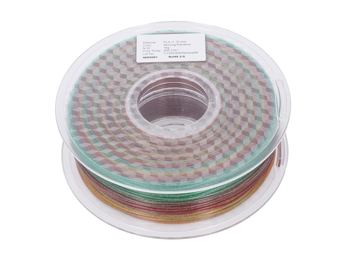 Filamento Pla De Seda Multicolor 1.75mm Para Impresora 3d, Transparente, Resistente, Pack De Recarga