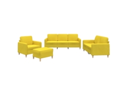 Sofa Set, Sofa Sets Vidaxl Amarelo Tecido (n/a)