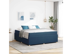 Vidaxl Estrutura Da Cama Azul 180 X 200 Cm Tecido