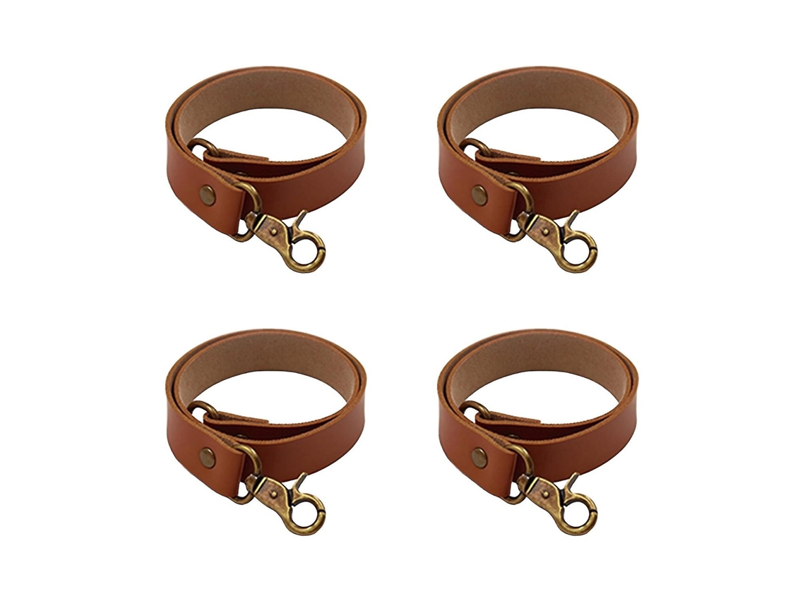 Conjunto De 4 Prendedores De Cortina Em Couro Clássico Para Decoração De Janelas, Com Fivela De Metal, Para Quarto. Aquaforge