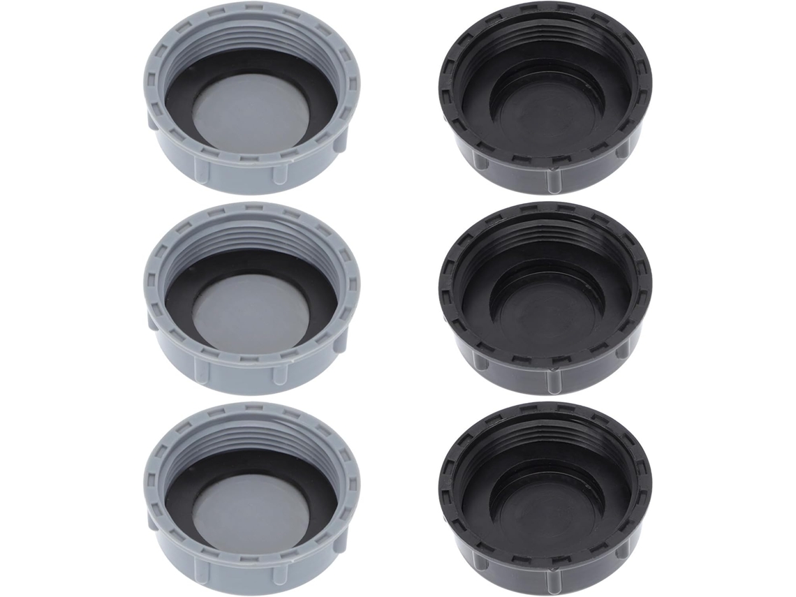 Tampa De Ralo Cozinha 45mm, 6 Peças 3 Pretas, 3 Cinzas, Tampas De Plástico Duráveis, Rosca Padrão, Controle De Odores E