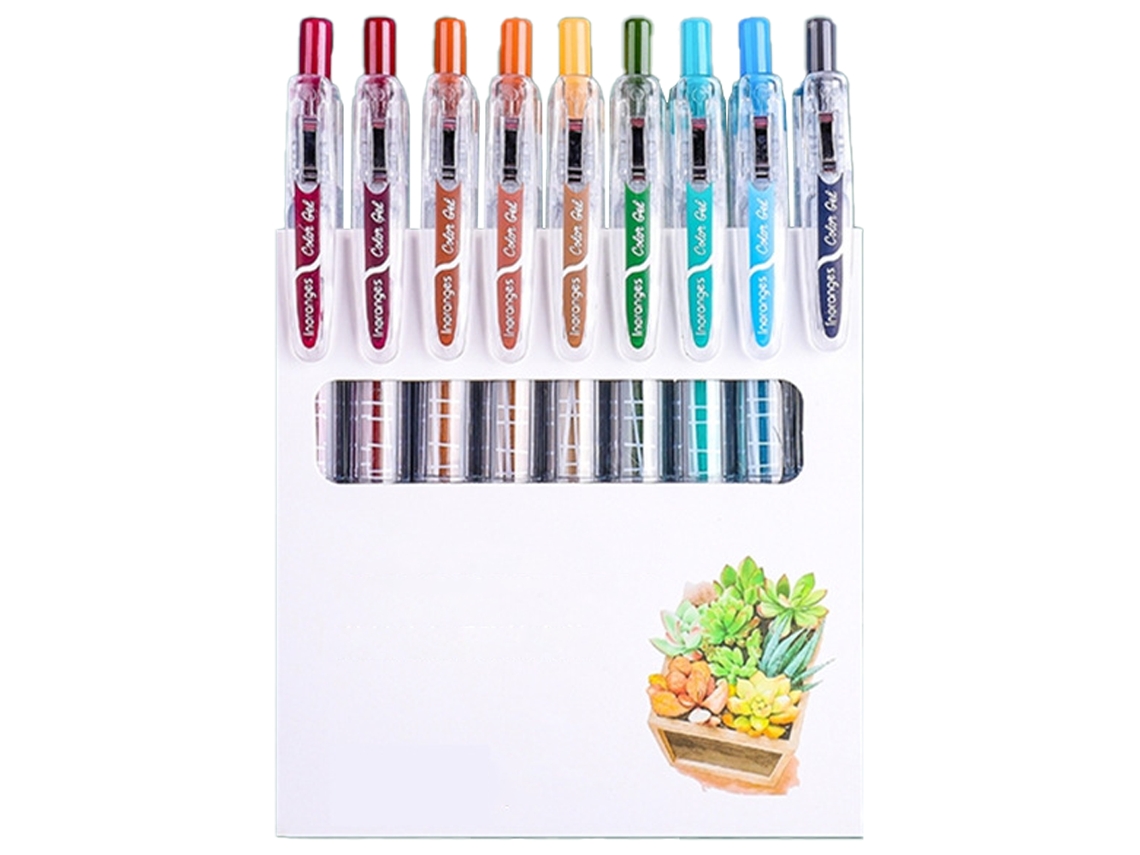 Canetas de Gel Cores Variadas 9 Unidades Canetas de Escritório e Escolares para Mulheres e Homens Estilo 1