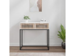 Vidaxl Mesa Consola 80x30x75 Cm Derivados De Madeira E Ferro Branco