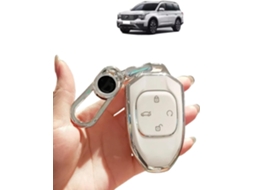 Capa Para Chave De Carro Compatível Com Dodge Attitude 2025-capa Protetora E Elegante Em Tpu, Com 4 Botões Branca 1
