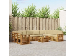 Vidaxl Conjunto De Sofás Para Exterior 11 Unid. Natural E Bege