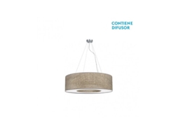 Candeeiro Suspenso Pequeno Haiti Cromo/cinzento Madeira 4xe27 Fabrilamp (40<120xø50x50cm)