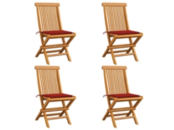 Folding Chair, Folding Chairs Vidaxl Vermelho Teca (n/a)