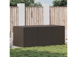 Vidaxl Caixa De Arrumação Para Jardim 180x90x70 Cm Vime Pe Castanho