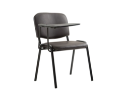 Cadeira Ken com mesa rebatível em imitação de pele marrom CLP