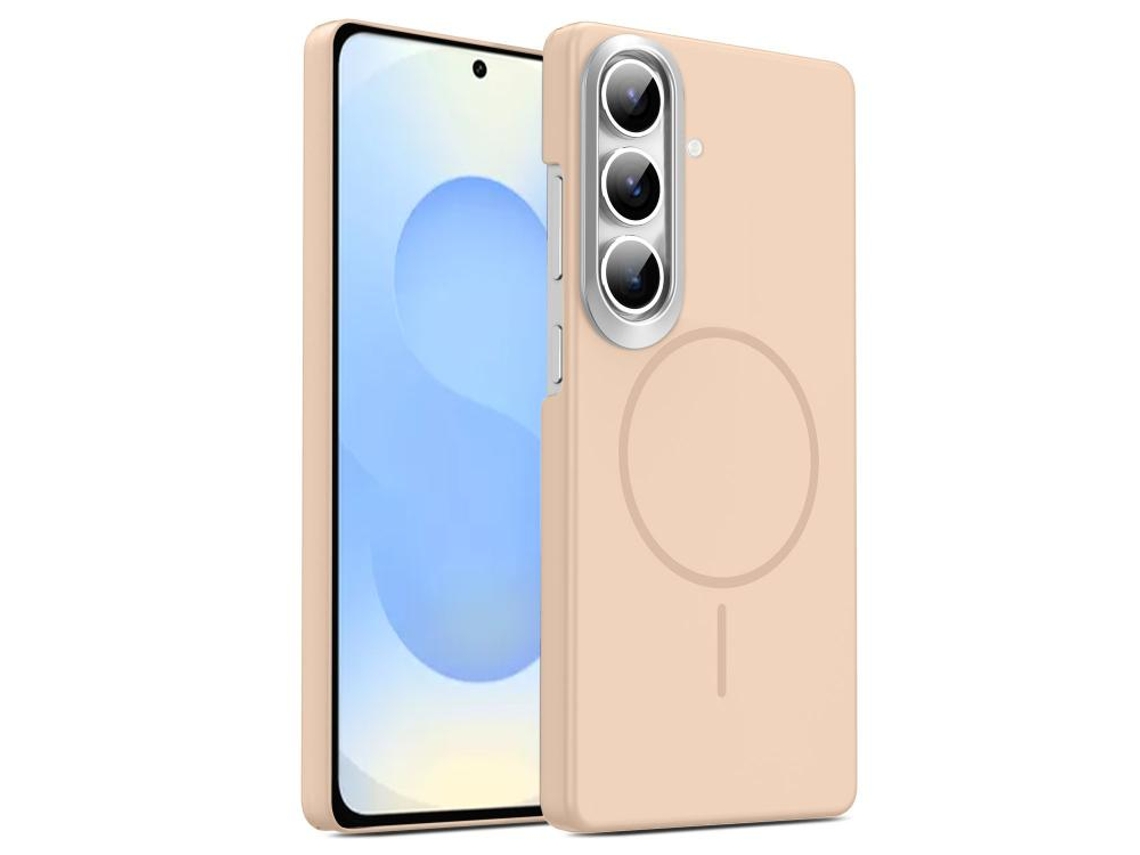 Capa Para Samsung Galaxy S25 Plus 5g Fina Circular Magsafe À Prova De Choque Dourada Em Policarbonato Ouro Deserto