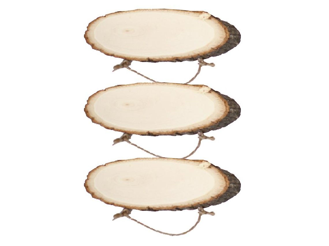 3 Peças de Fatias de Madeira Faça Você Mesmo ALLINLESS