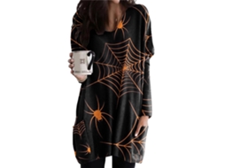 Sudadera De Halloween Para Mulher Com Manga Longa, Gola Redonda E Bolsos Tipo 5 S