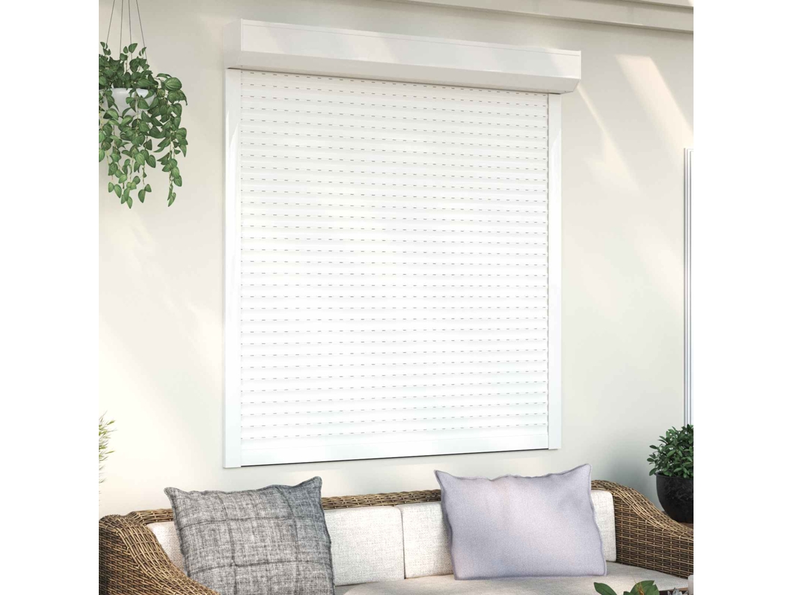Vidaxl Persiana Rolô Manual Branco 130 X 140 Cm Alumínio E Poliuretano