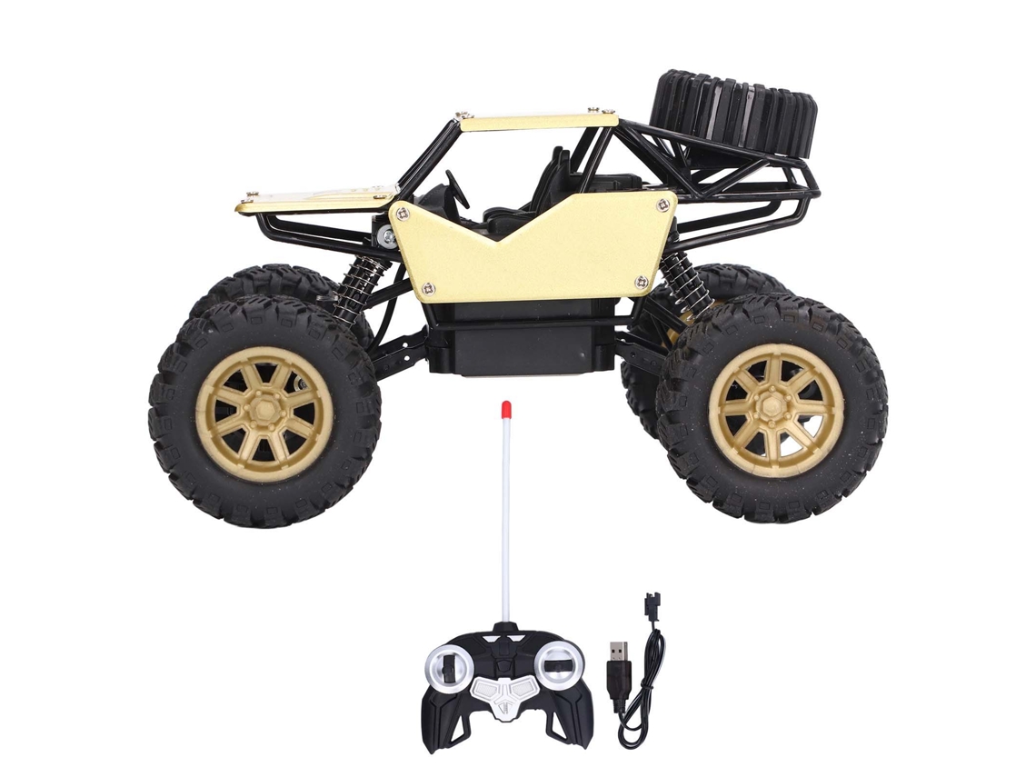 Walshlxq coche de Escalada a Control Remoto de Aleación Recargable Modelo Juguete para Niños Dorado 1:18