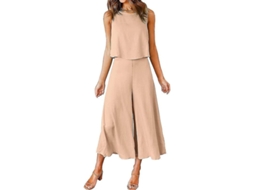 Fasst conjunto de Verão para Mulher Roylamp: Blusa com Gola Redonda e Calças Curtas