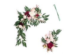 Arco de Casamento Decoração com Flores Artificiais Simuladas para Palco Fundo Festas