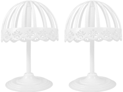 Suporte Chapéus Branco Resistente Elegante 2 Peças Feito Pe Formato Cabeça Vazada Realista Bonés Filho Casa GOKOCO