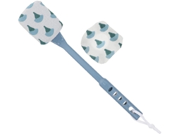 Escova Esfoliante Corporal Azul Healifty Com Cabo Longo, Fibra E Esponja Para Limpeza Profunda, Massagem Relaxante E Uso