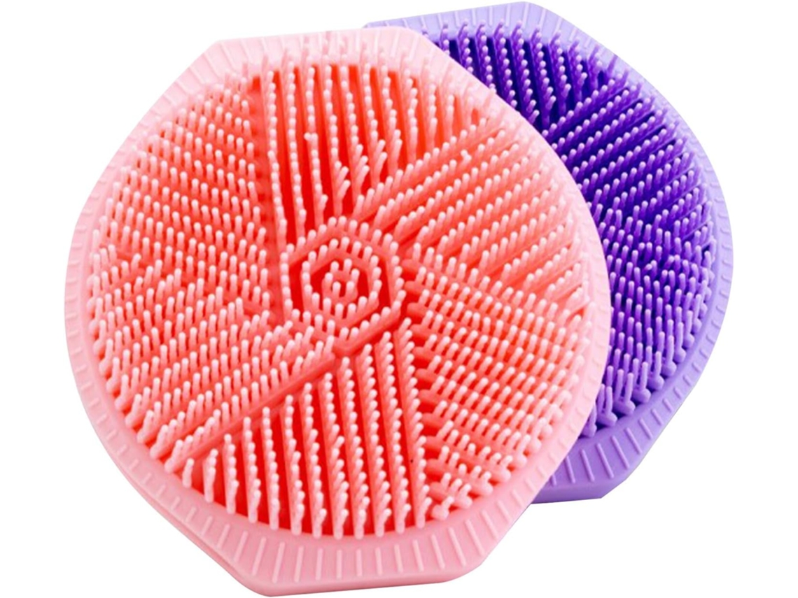 Conjunto De 2 Escovas Banho Silicone Dupla Face Para Corpo E Couro Cabeludo, Escovas Esfoliantes Suaves Para Pele