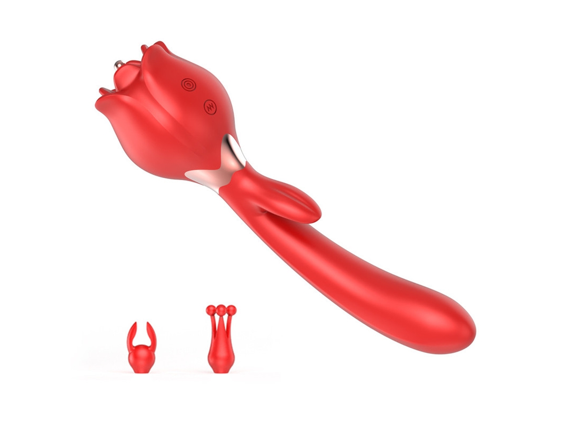 Vibrador Oscilante De Multifrequncia 2 Em 1 Para Mulheres (vermelho)