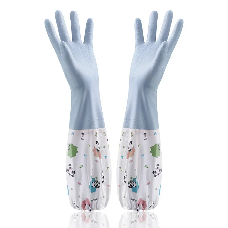 Luvas De Cozinha Femininas Resistentes, Elásticas E Impermeáveis Em Borracha Mdug (azul Celeste)