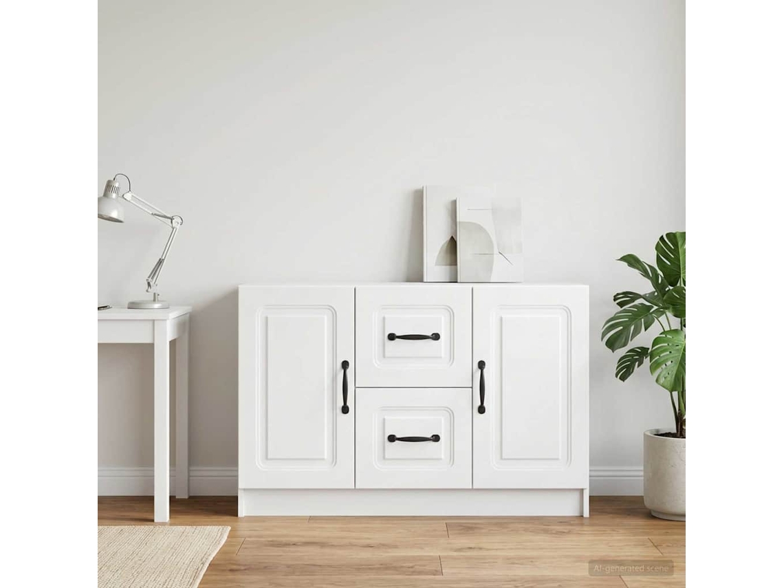 Vidaxl Buffet Com Gaveta Branco 89 X 34,5 X 57 Cm Derivados De Madeira