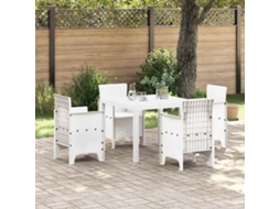 Vidaxl Mesa De Jardim Branco 100 X 100 X 73 Cm Vime Pe