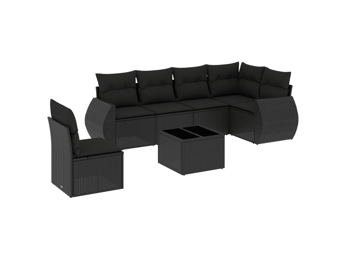 Garden Sofa Set, Garden Sofa Sets Vidaxl Preto Rattan / Vime (n/a)