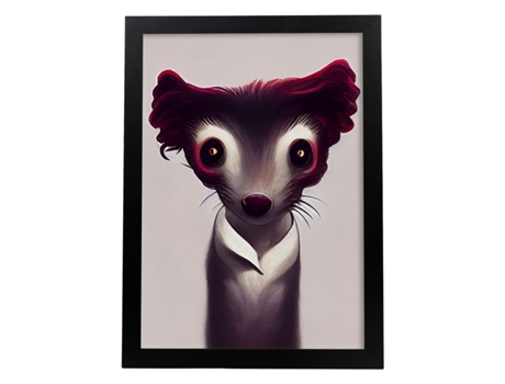 NACNIC Comadreja Flame Style T Burton Ilustrações E Pôsteres De Animais Inspirados Na Arte Gótica E Sombria De Burton A4 Quadro Preto
