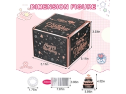 Caixa De Presente Preta Diy De Papel Premium Para Montagem Fácil E Confiável, Ideal Para Embalar Presentes Em Dinheiro. Aquaforge
