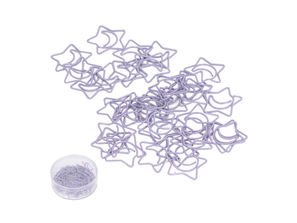 100 Clips de Papel Vermelhos em Formato de Estrela, Resistentes e Portáteis para Mesa, Organização de Arquivos e Anotações