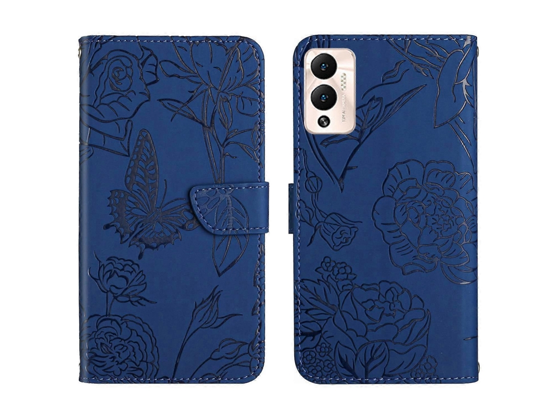 Capa De Couro Flip Com Estampa De Borboleta Para Infinix Hot 12 Play Ht03